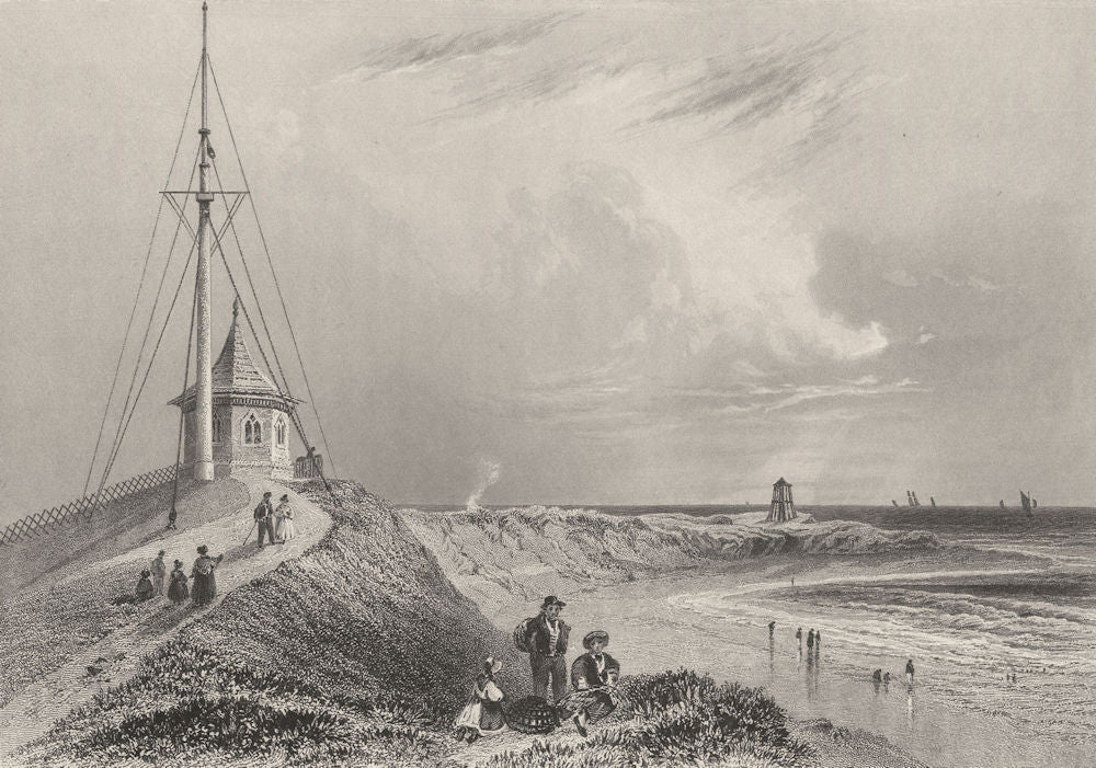 LANCASHIRE. Scene at Fleetwood, on Wyre. Finden. (Bartlett) 1842 old print